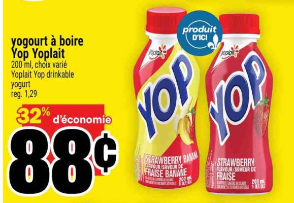 yogourt à boire YOP Yoplait