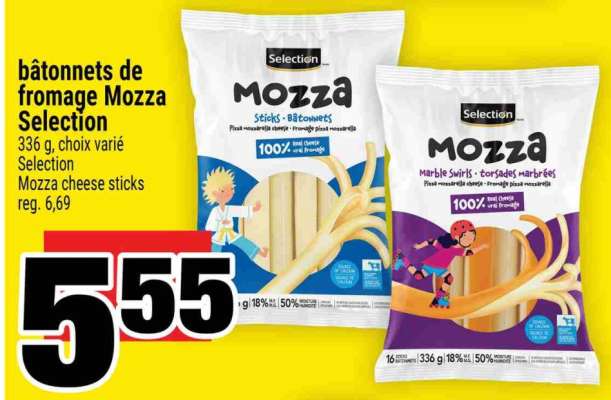 bâtonnets de fromage Mozza Selection