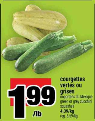 COURGETTES VERTES OU GRISES