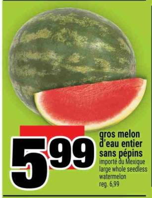 Gros melon d'eau entier sans pépins
