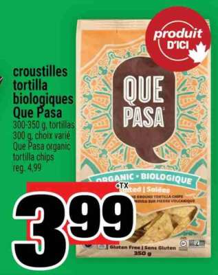 CROUSTILLES TORTILLA BIOLOGIQUES QUE PASA