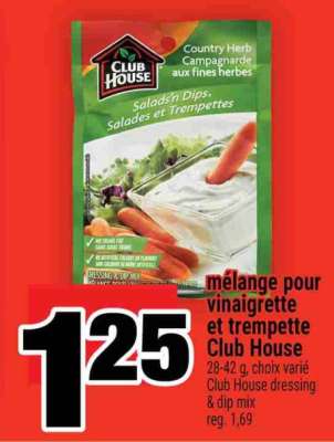 mélange pour vinaigrette et trempette Club House