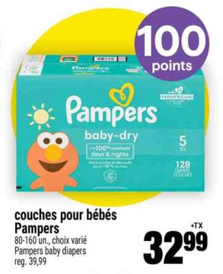 couches pour bébés Pampers