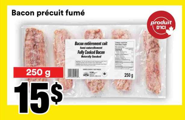 Bacon précuit fumé