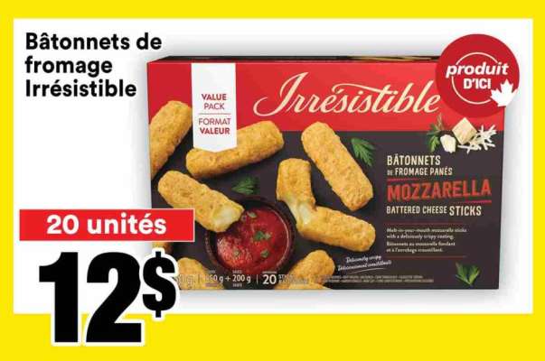 BÂTONNETS DE FROMAGE IRRESISTIBLE