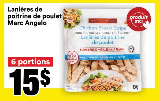 Lanières de poitrine de poulet Marc Angelo