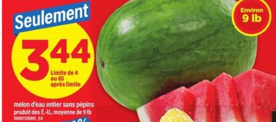MELON D'EAU ENTIER SANS PÉPINS