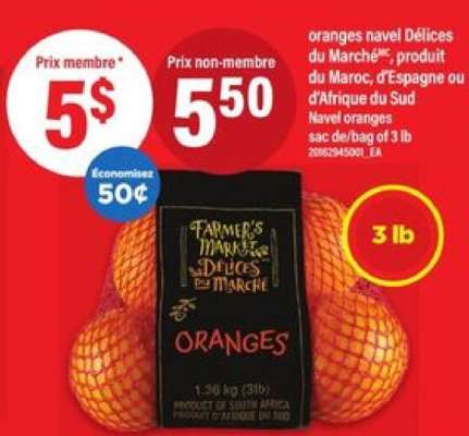 ORANGES NAVEL DÉLICES DU MARCHÉ
