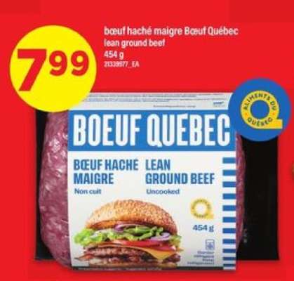 bœuf haché maigre Bœuf Québec