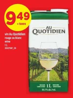vin Au Quotidien rouge ou blanc
