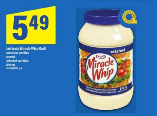 tartinade Miracle Whip Kraft