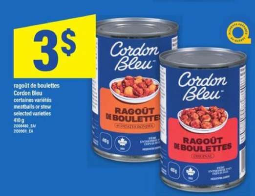 ragoût de boulettes Cordon Bleu