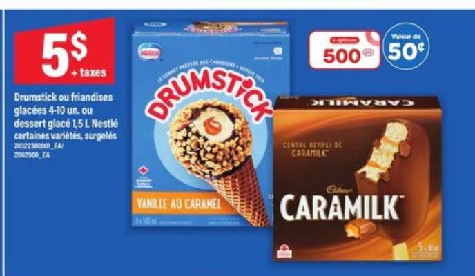 Drumstick ou friandises glacées