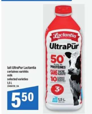 lait UltraPur Lactantia