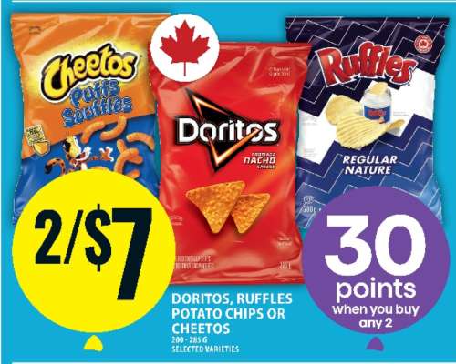 Doritos, Ruffles Potato Chips or Cheetos