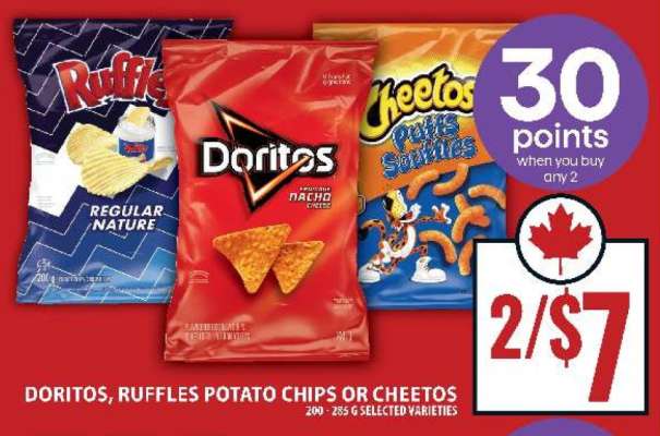 Doritos, Ruffles Potato Chips or Cheetos