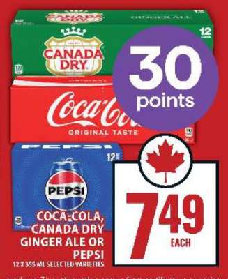 Coca-Cola, Canada Dry Ginger Ale or Pepsi