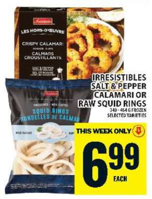 Irresistibles Salt & Pepper Calamari or Raw Squid Rings