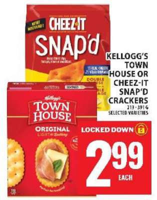 KELLOGG’S TOWN HOUSE OR CHEEZ-IT SNAP’D CRACKERS