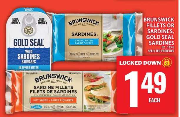 Brunswick Fillets or Sardines, Gold Seal Sardines