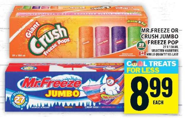 Mr. Freeze or Crush Jumbo Freeze Pop