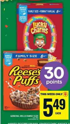 GENERAL MILLS Family Size Cereals