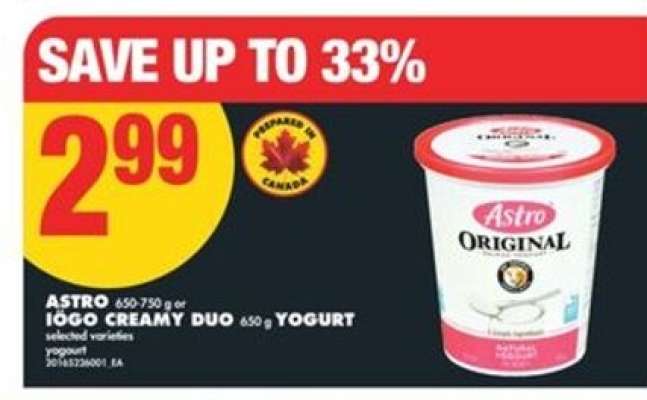 ASTRO or IÖGO CREAMY DUO Yogurt