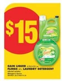 GAIN LIQUID 4.55 L / FLINGS 42 ct LAUNDRY DETERGENT