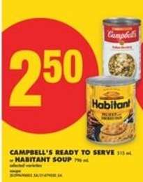 Campbell's Ready to Serve or Habitant Soup
