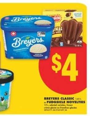 BREYERS CLASSIC or FUDGSICLE NOVELTIES