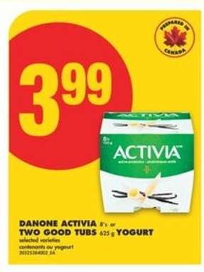 DANONE ACTIVIA or TWO GOOD TUBS