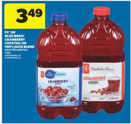 PC or Blue Menu Cranberry Cocktail or 100% Juice Blend