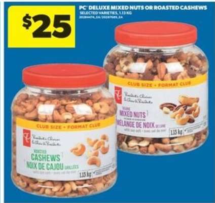 PC Deluxe Mixed Nuts or Roasted Cashews