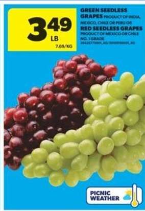 Green and Red Seedless Grapes