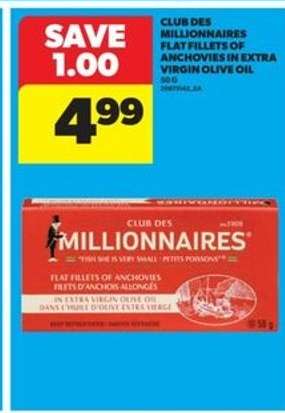Club Des Millionnaires Flat Fillets of Anchovies in Extra Virgin Olive Oil