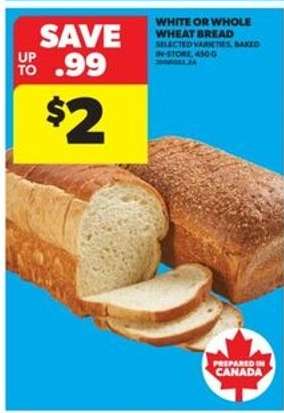 WHITE or WHOLE WHEAT BREAD