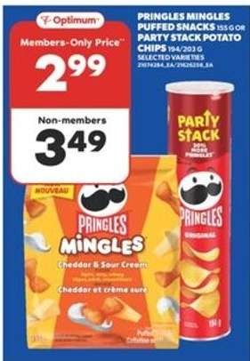 Pringles Mingles Puffed Snacks or Party Stack Potato Chips
