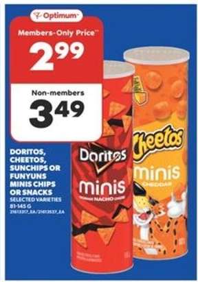 Doritos, Cheetos, Sunchips or Funyuns Minis Chips or Snacks