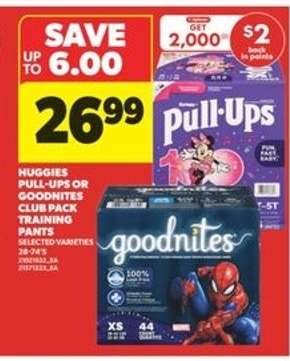 Huggies Pull-Ups or Goodnites Club Pack Training Pants