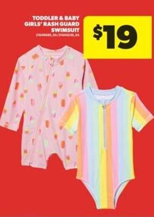 Toddler & Baby Girls' Rash Guard Swimsuit