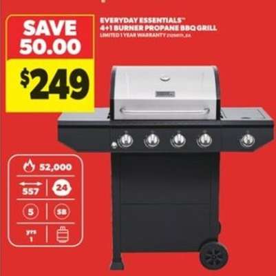Everyday Essentials 4+1 burner propane BBQ Grill