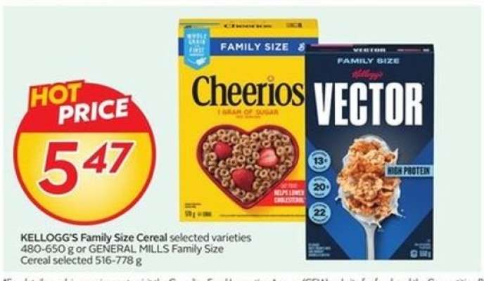 KELLOGG’S FAMILY SIZE CEREAL