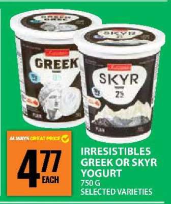 IRRESISTIBLES GREEK OR SKYR YOGURT