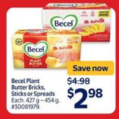 Becel Plant Butter Bricks, Sticks or Spreads