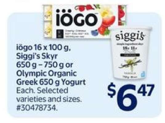 iögo, Siggi's Skyr, or Olympic Organic Greek Yogurt