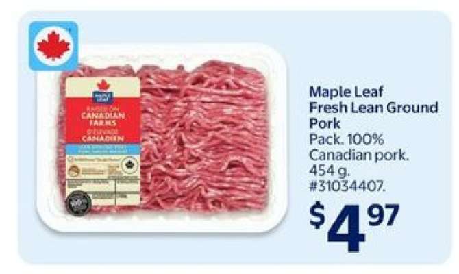Maple Leaf Fresh Lean Ground Pork