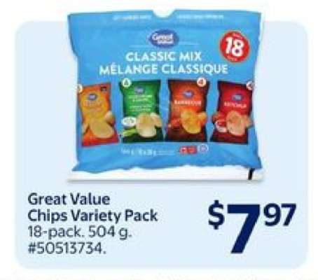 Great Value Chips Variety Pack