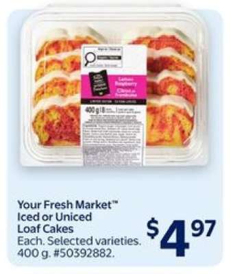 Your Fresh Market Iced or Uniced Loaf Cakes
