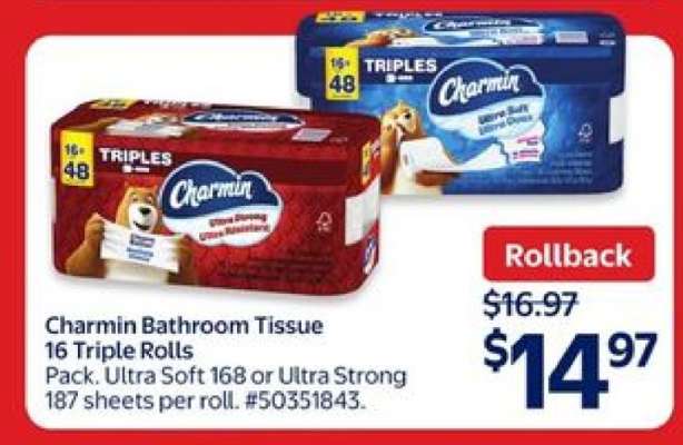 Charmin Bathroom Tissue 16 Triple Rolls