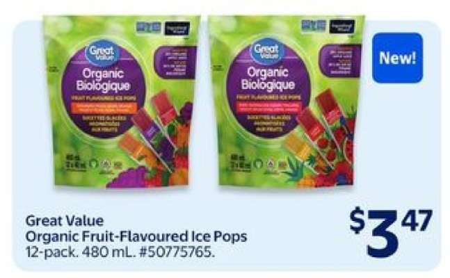 Great Value Organic Fruit Flavoured Ice Pops